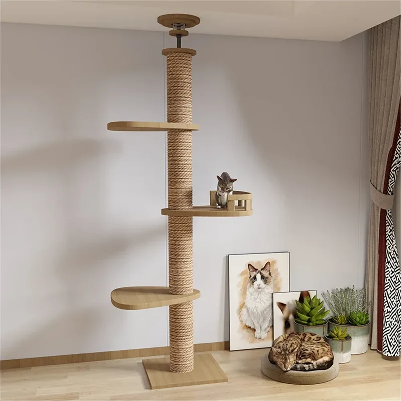 Arbre à chat XXL réglable du sol au plafond avec hamac et griffoir
