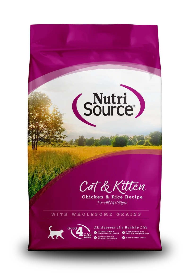 NutriSource - Chat & Chaton Poulet et Riz - Nourriture Sèche pour Chats