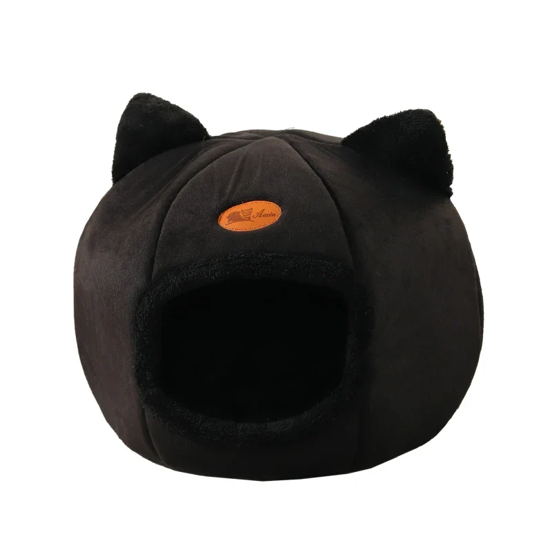 Niche cocon pour chat – Lit douillet en forme de tente pour l’hiver