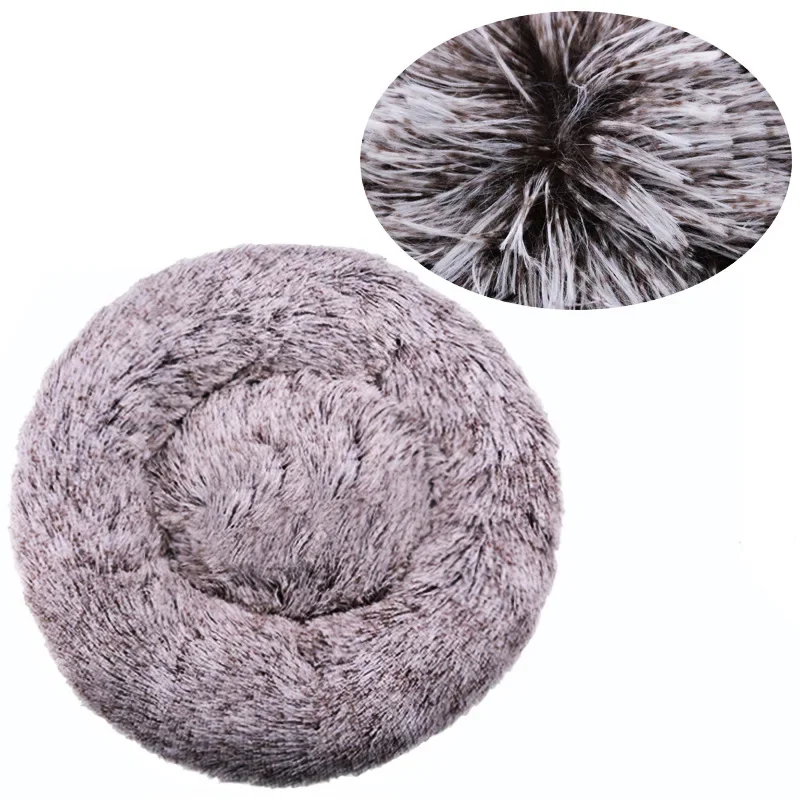 Panier rond pour chat 40–90 cm – Coussin doux en peluche longue et chaud pour l’hiver