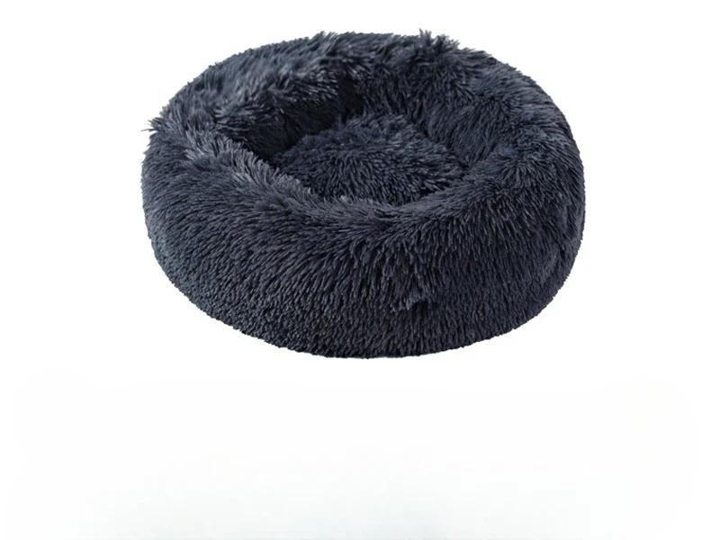 Coussin Rond Douillet pour Chat – Hiver, Déhoussable et Lavable