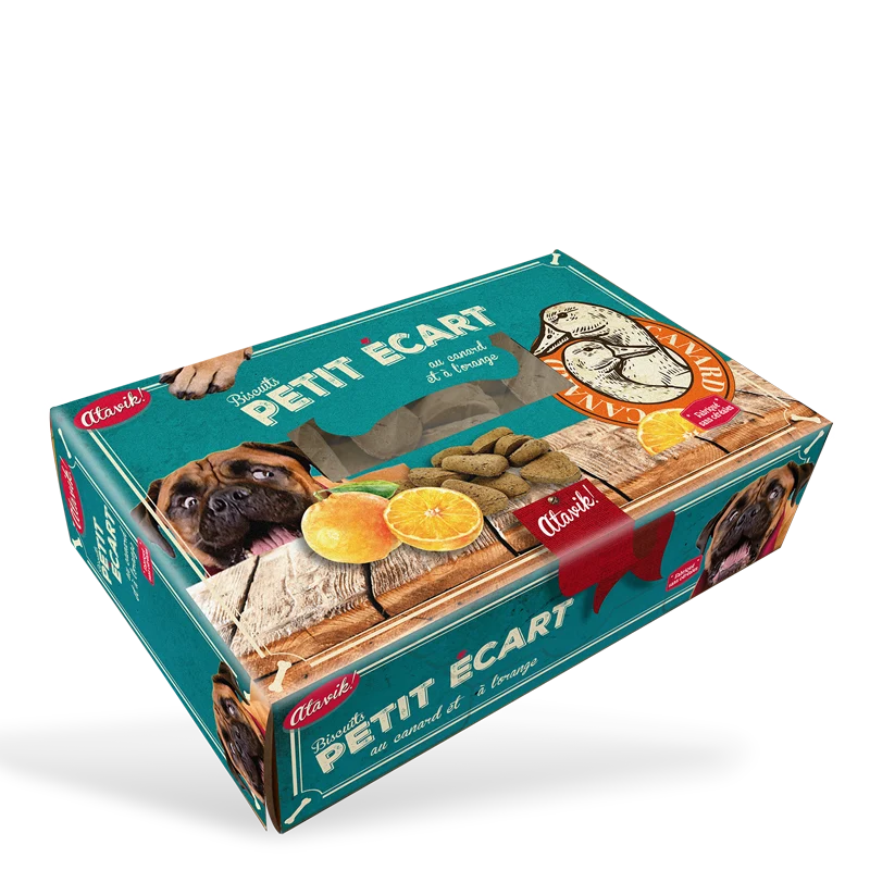Biscuits friandises canard orange pour chien ATAVIK