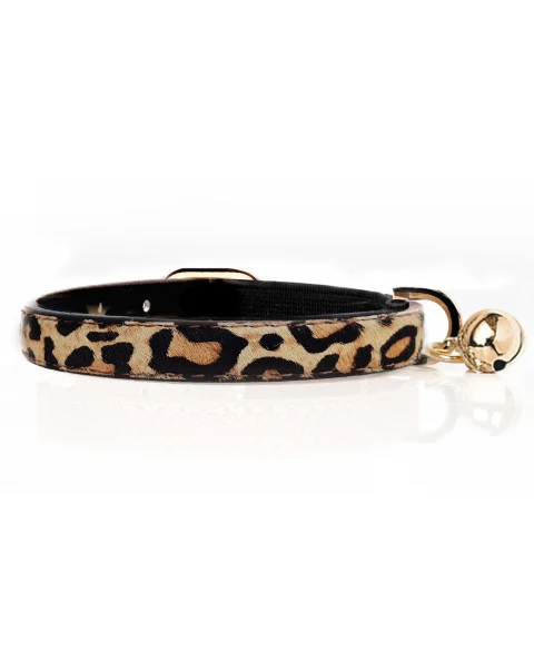 Collier en cuir pour chat esprit Léopard - MILK AND PEPPER