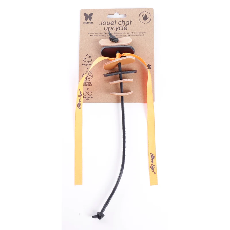 Jouet chat le foisonnant - upcycling cuir Martin Sellier
