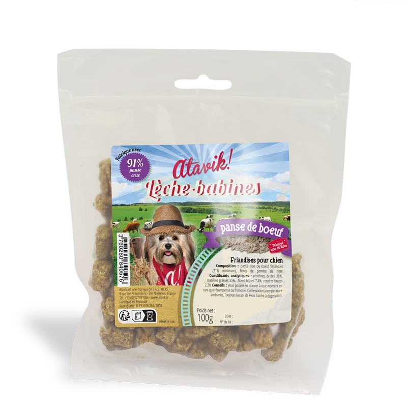Friandises naturelles pour chiens - Panse de boeuf - Atavik