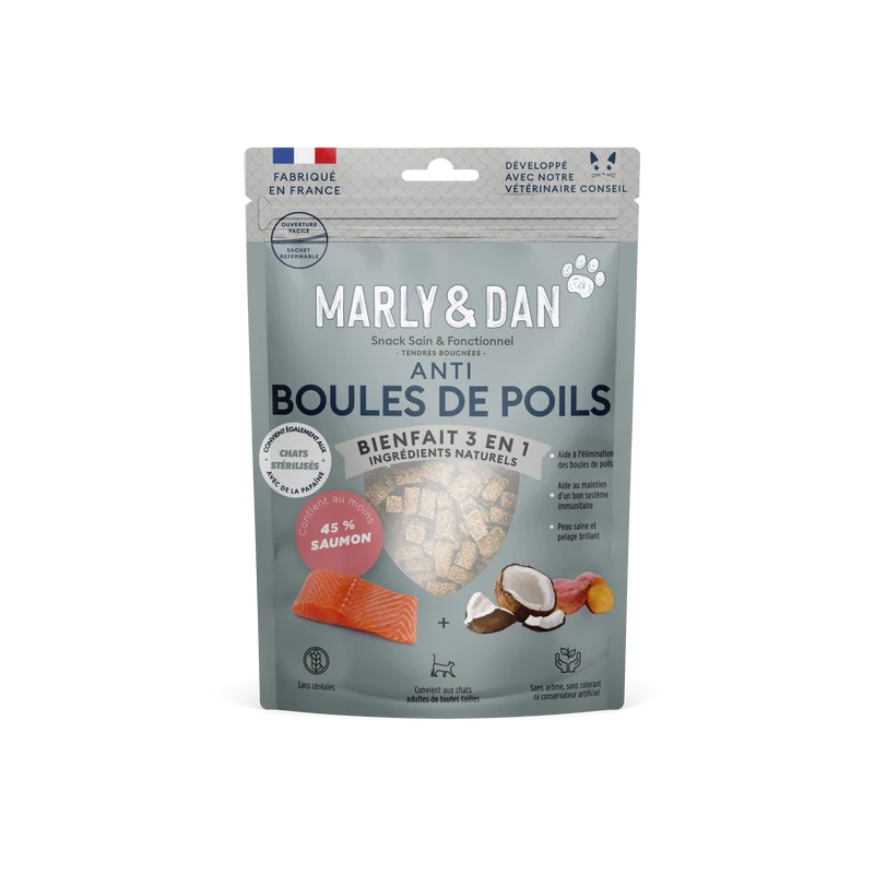 Tendres bouchées hairball boules poils chat