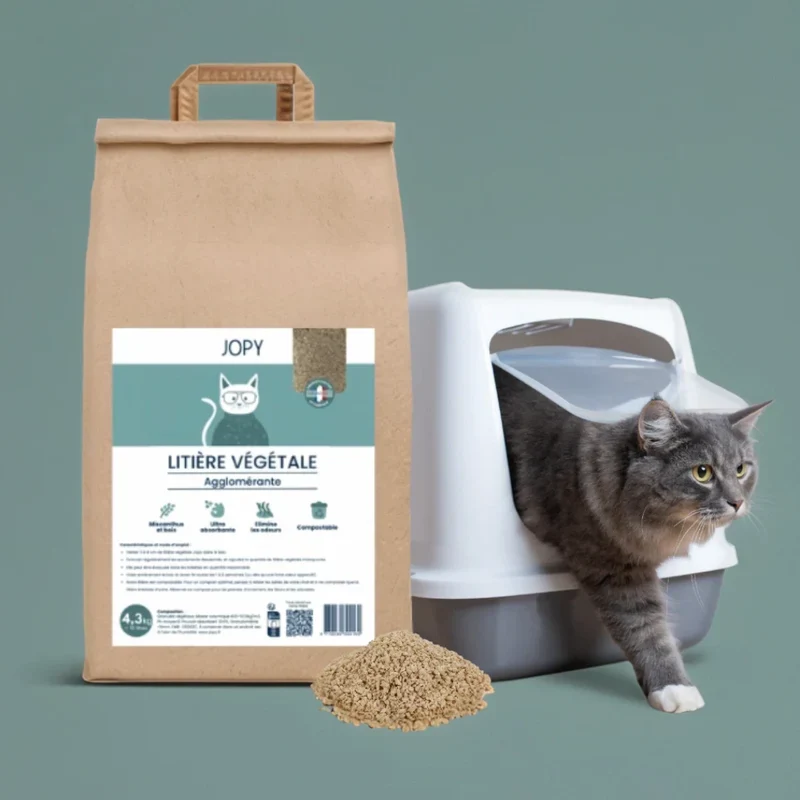 Litière végétale agglomérante miscanthus pour chat 10 litres
