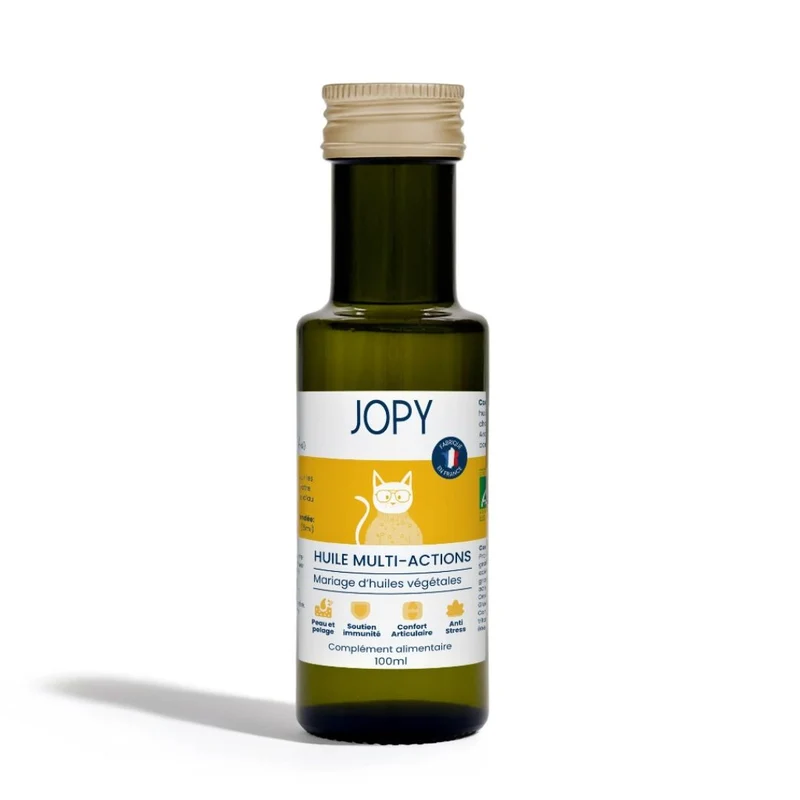 Huile végétale bio multi actions pour chats JOPY