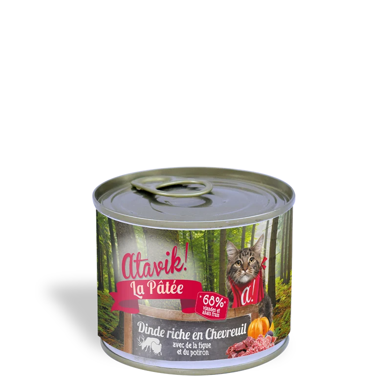 Terrine pour chats Dinde Chevreuil figue potiron - Atavik