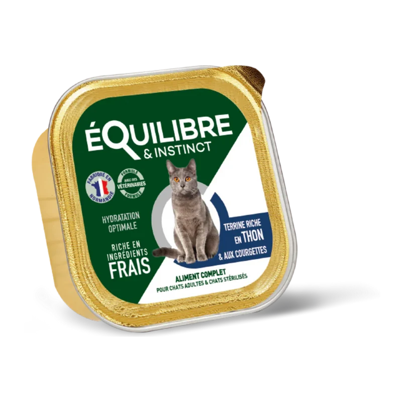 Terrine Chat Thon Courgettes 85gr - Equilibre et Instinct