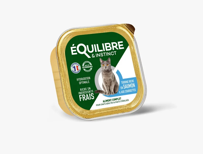 Terrine Chat Saumon🐟 et Courgettes🥒85gr - Equilibre et Instinct