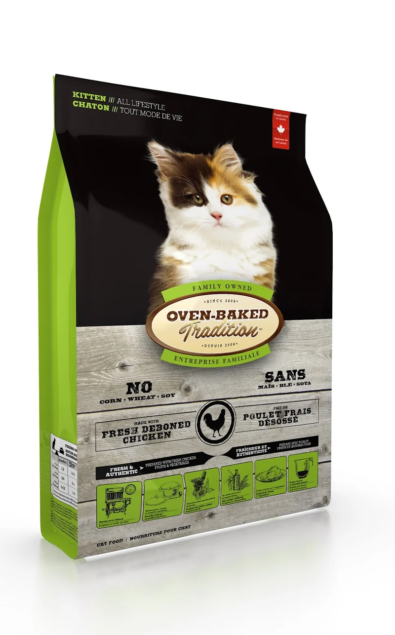 Oven-Baked Tradition - Chaton Poulet Frais Désossé - Nourriture Sèche pour Chats