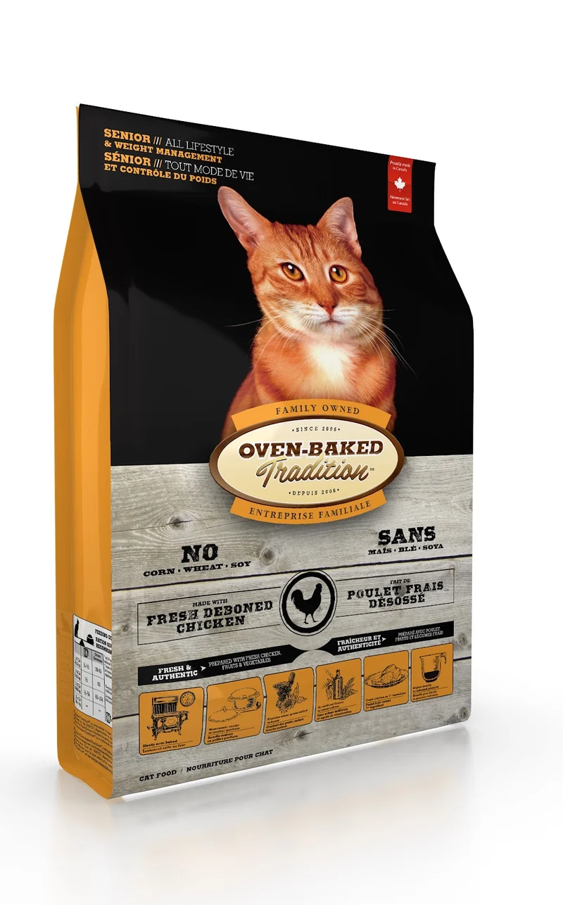 Oven-Baked Tradition - Chat Sénior et Contrôle du Poids Poulet Frais Désossé - Nourriture Sèche pour Chats