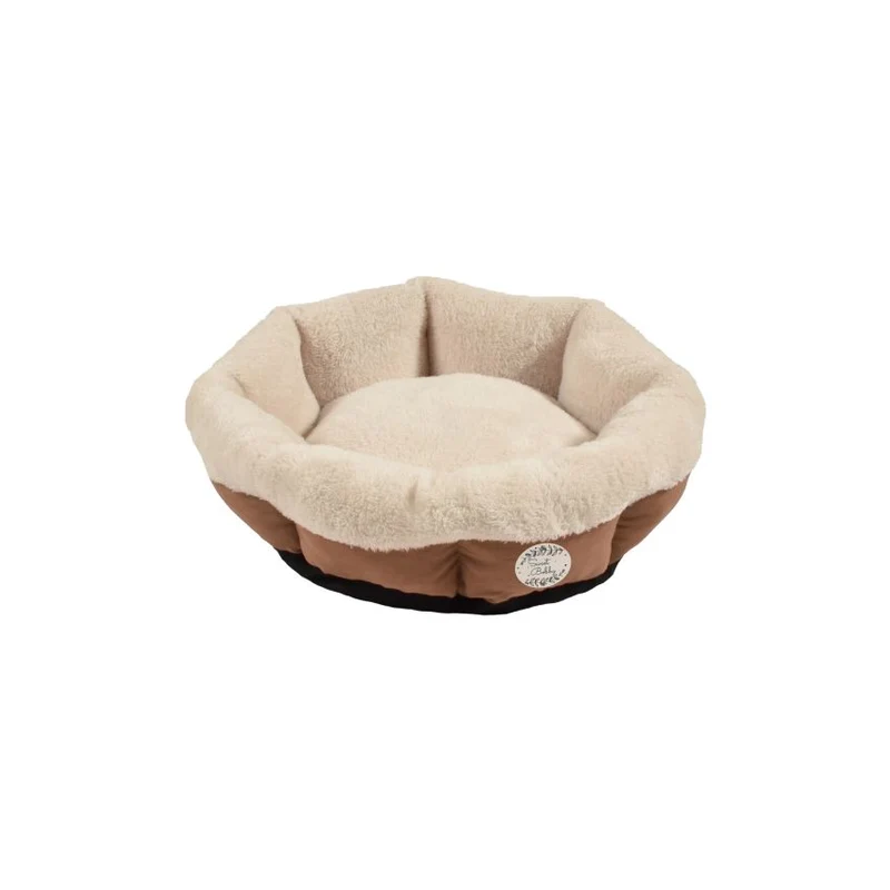 Panier rond bohème beige pour chat et petit chien