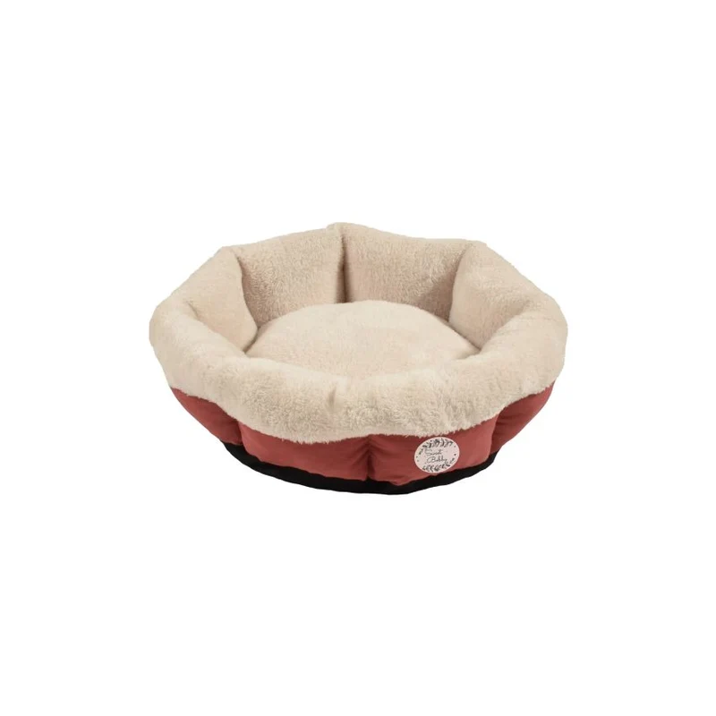 Panier rond bohème rose pour chat et petit chien
