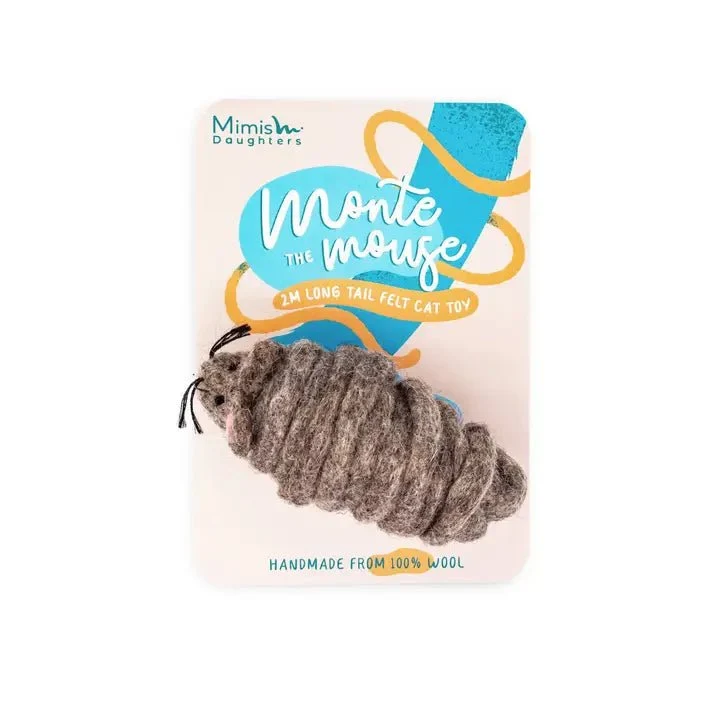 Monte the Mouse – jouet chat feutre avec queue de 2 mètres