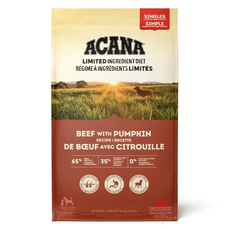 Ingrédients Limités - Nourriture pour Chiens au Bœuf & Citrouille pour Toutes Étapes de Vie