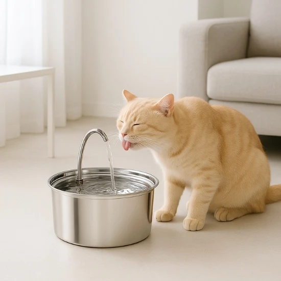 Fontaine à eau chat - Inox et Grande Capacité Flux'deau