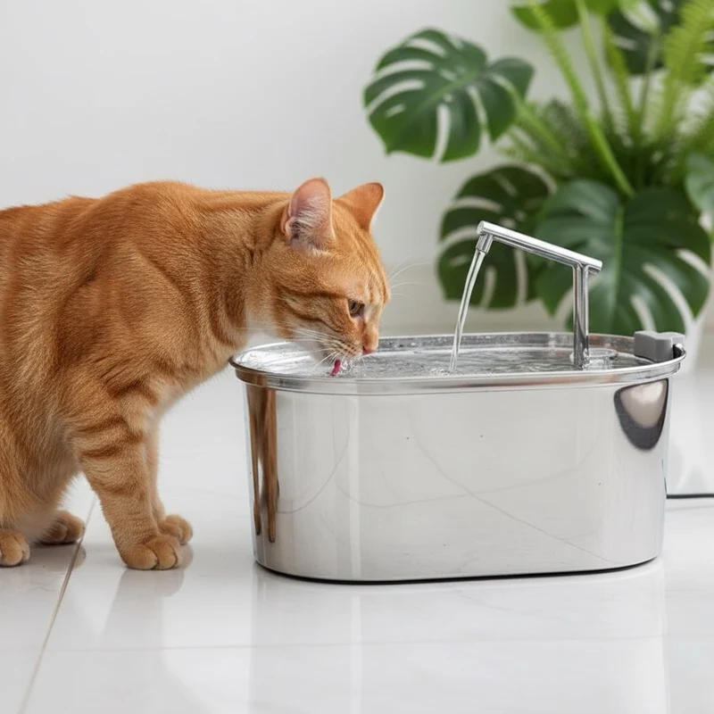 Fontaine à eau pour chat en acier inoxydable - PureCat