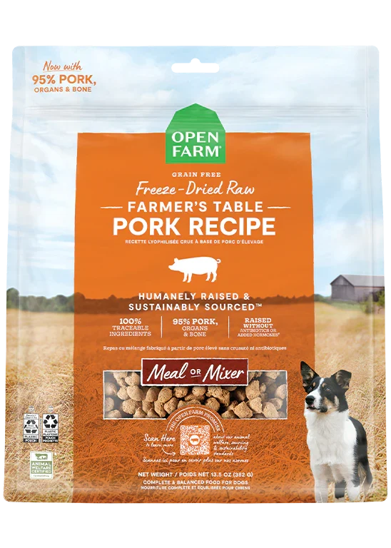 Open Farm Farmer's Table Pork Recipe - Freeze Dried Raw Dog Food