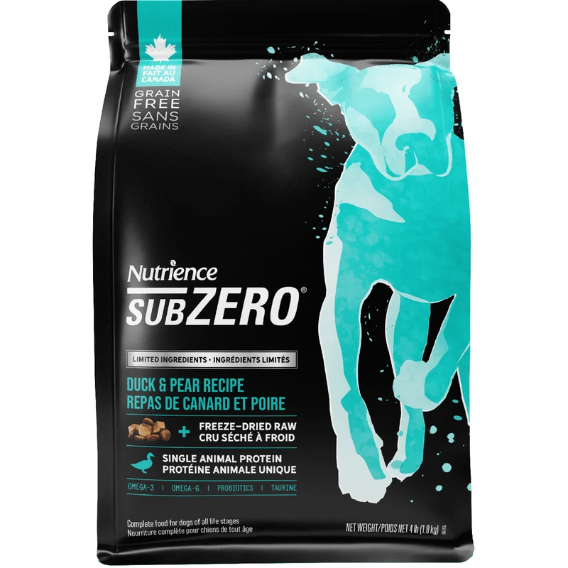 SubZero Ingrédients Limités - Nourriture au Canard & Poire pour Chiens Toutes Étapes de Vie