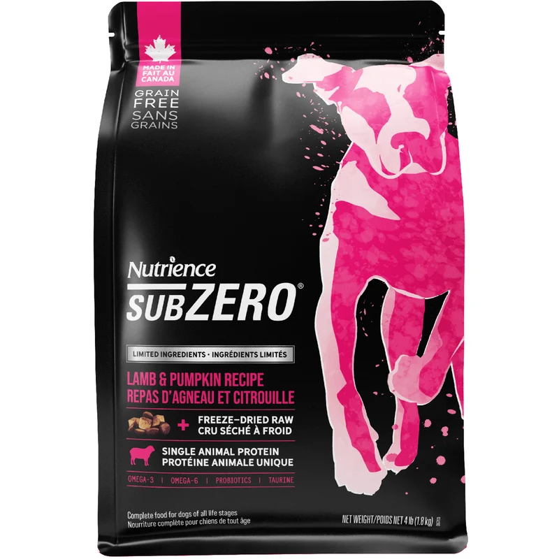 SubZero Ingrédients Limités - Nourriture à l'Agneau & Citrouille pour Chiens Toutes Étapes de Vie