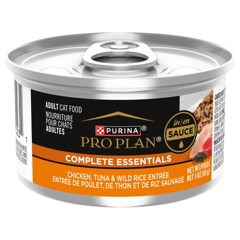 Conserve Entrée de Poulet, Thon & Riz Sauvage en Sauce pour Chats Adultes