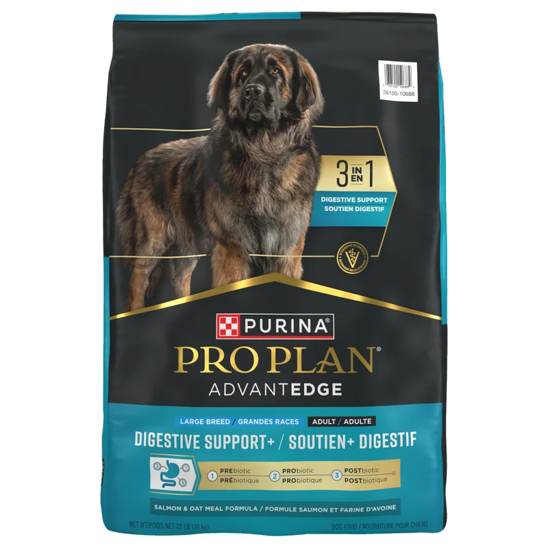 AdvantEDGE Soutien+ Digestion - Nourriture au Saumon & Avoine pour Chiens Adultes Grandes Races