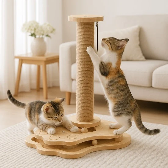 Griffoir pour chat : Poteau sisal bois - CatPlay