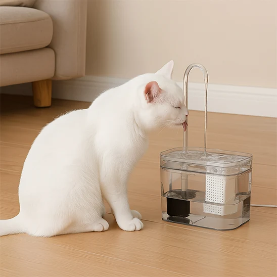 Fontaine a eau chat - Transparente avec filtre - Hydrokat