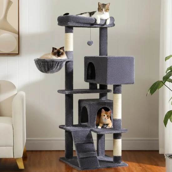Grand arbre à chat avec panier pour chat