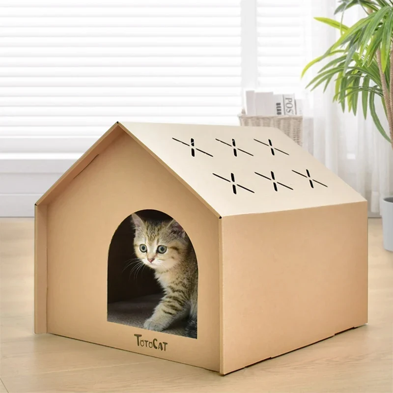 griffoir chat carton avec maison pour chat