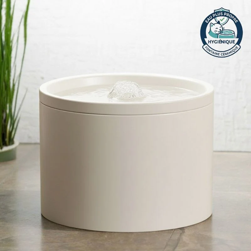 FONTAINE A EAU POUR CHAT CERAMIQUE - Ultra Silencieuse 1L - H2OPurr™