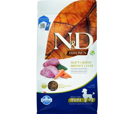 Farmina N&D Brown - Lamb & Kelp & Carrots - Mini Adult Dog Food 4.4lb