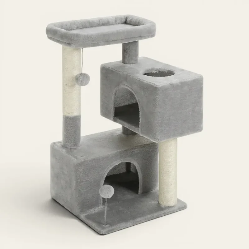 Arbre à chat 1m – Compact, complet, rien de superflu