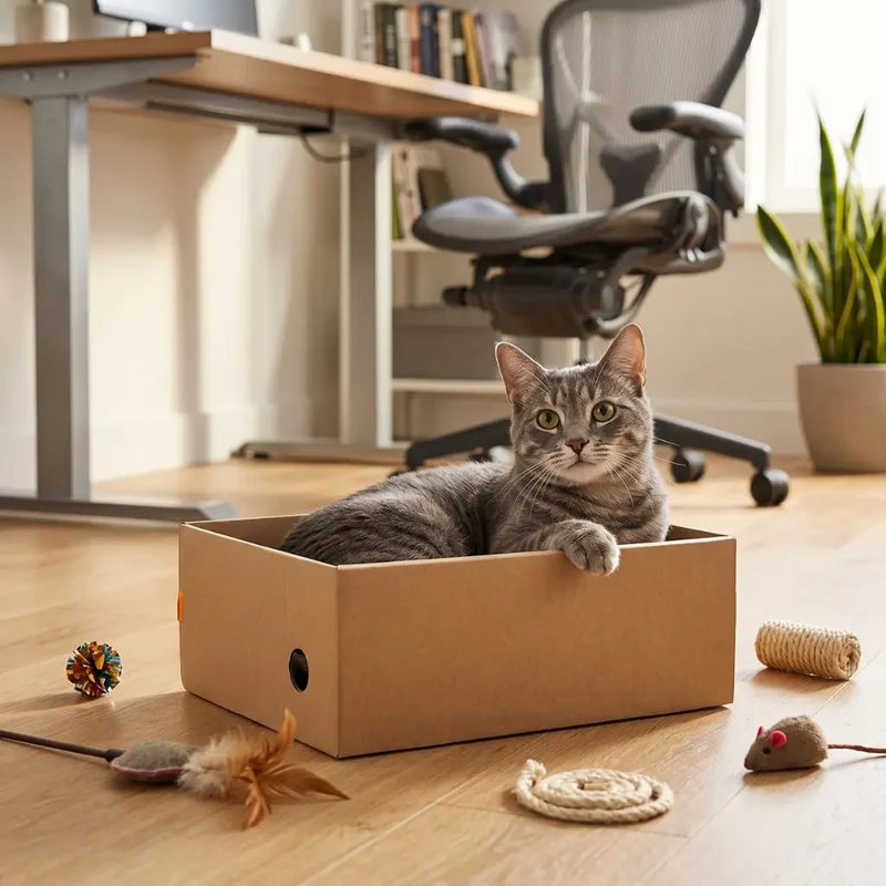Griffoir chat carton – Son meuble à lui, pas le vôtre