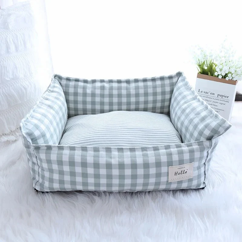 coussin chat vichy