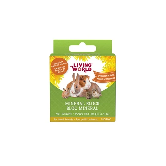 Living World Small Animal Mineral Blocks - Dandelion Flavour - 40 g (1.4 oz)