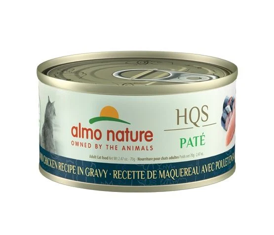 Almo Nature HQS Natural Cat - Mackerel & Chicken Pate in Gravy 70gr