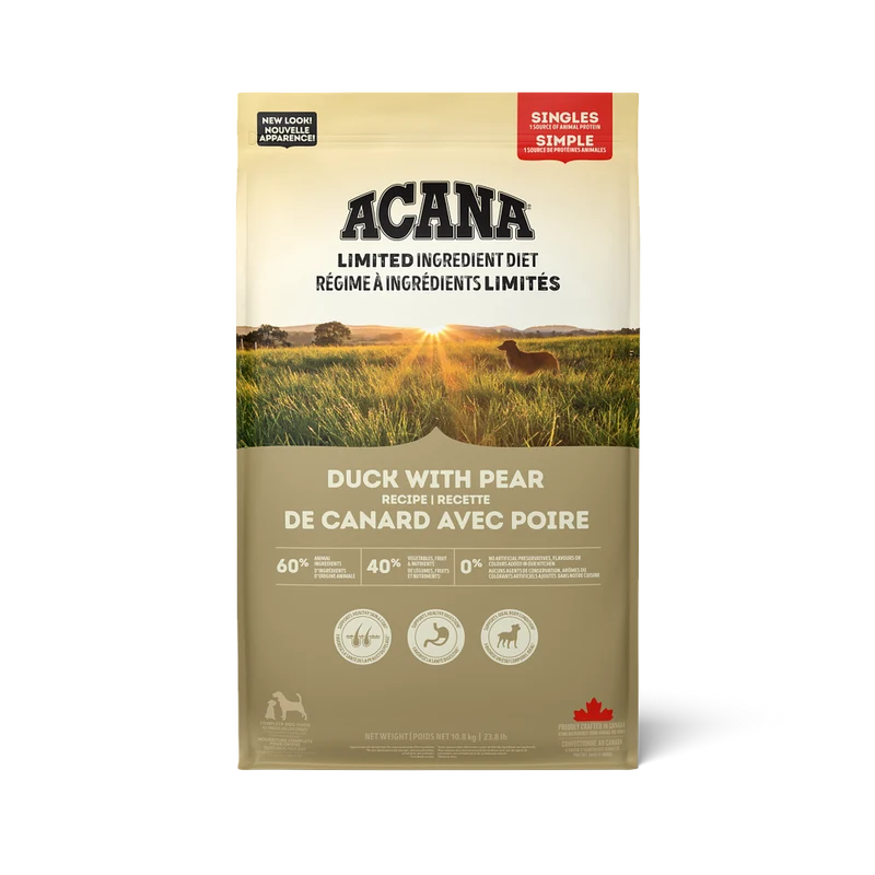 Ingrédients Limités - Nourriture pour Chiens au Canard & Poires pour Toutes Étapes de Vie