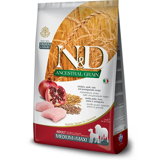 Farmina N&D Ancestral Grain - Adult Chicken & Pomegranate - Medium/Maxi Dog Food