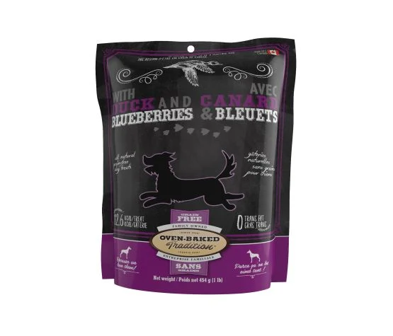 Oven Baked Tradition Dog Treats - Grain Free Biscuits - Duck & Blueberries (454g)