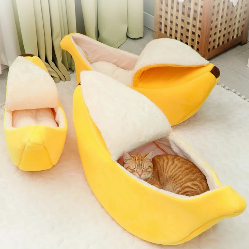 Lit pour chat en forme de banane