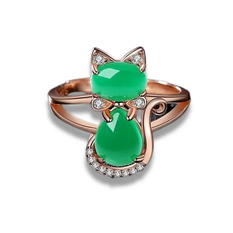Bague Chat avec Gemme