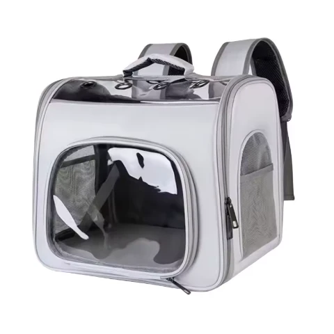 Sac à dos de transport pour chat en tissu oxford avec fenêtre transparente