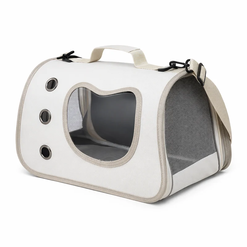 Sac de transport pour chat en tissu oxford avec fenêtre et fermeture zippée
