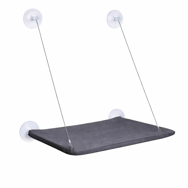 Hamac de fenêtre pour chat avec fixation ventouses et câbles 55 × 35 cm