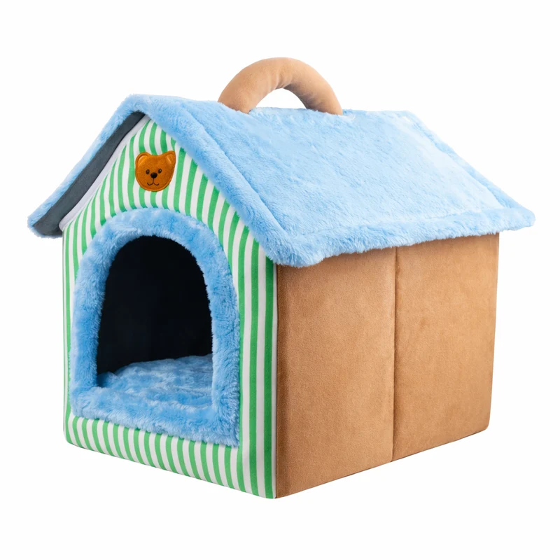 Niche Intérieure pour Chat en Tissu avec Coussin Amovible et Forme de maison