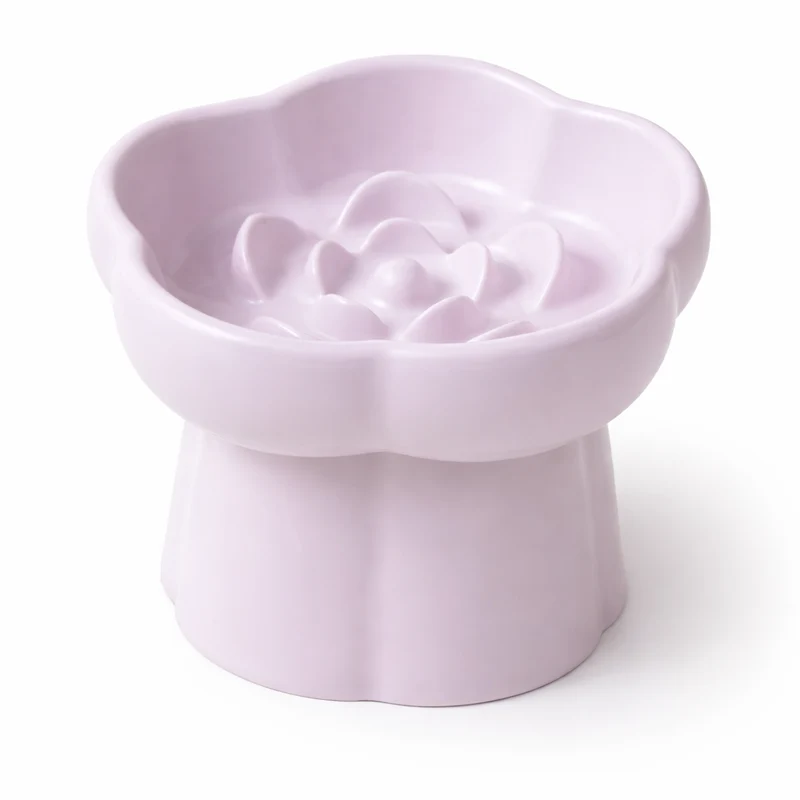 Gamelle pour chat en céramique surélevée avec reliefs internes 14,5 cm