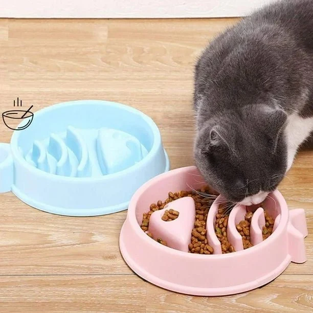 Gamelle anti-glouton chat - Poisson